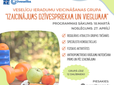 Veselīgu ieradumu veicināšanas grupa “Izaicinājums dzīvespriekam un vieglumam”