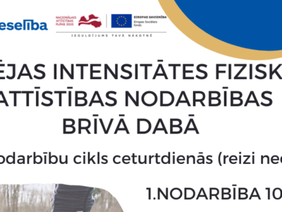 Vidējas intensitātes fiziskās attīstības nodarbībām brīvā dabā Ķegumā