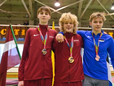 Ogres vieglatlētiem medaļas Baltijas U18 čempionātā telpās