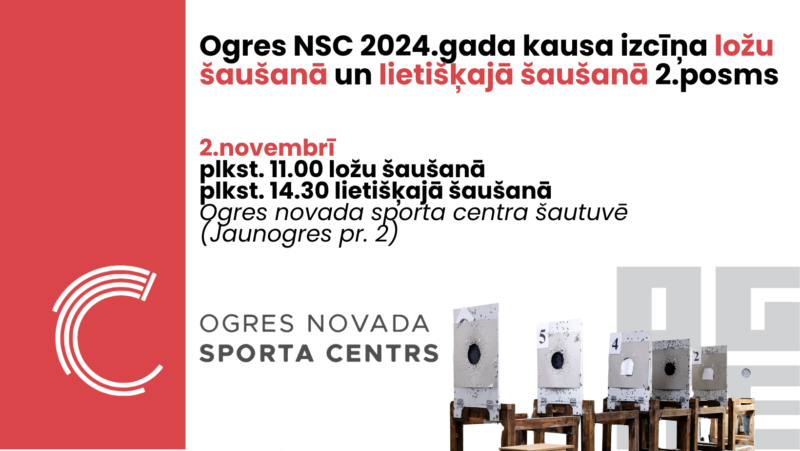 Ogres NSC kausa izcīņa ložu šaušanā un lietišķajā šaušanā 2.posms @ Ogres novada sporta centra šautuve (Jaunogres pr. 2)