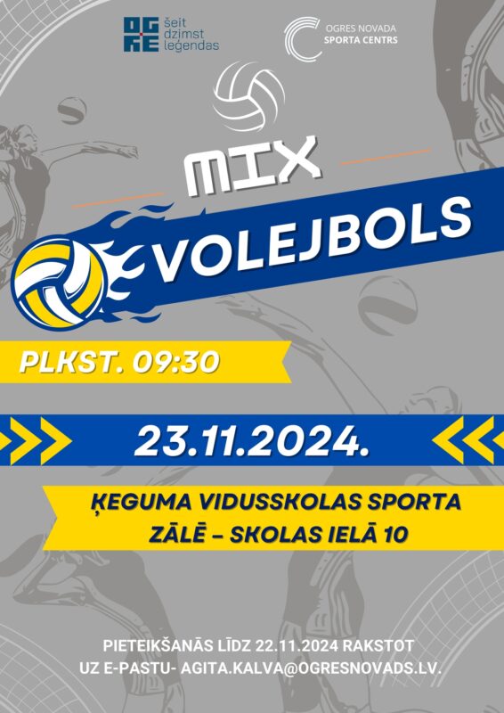 Ogres novada sacensības volejbolā MIX komandām @ Ķeguma vidusskolas sporta zāle